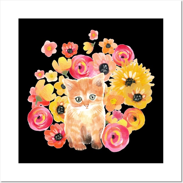 Little Garden Ginger Kitten Wall Art by PerrinLeFeuvre